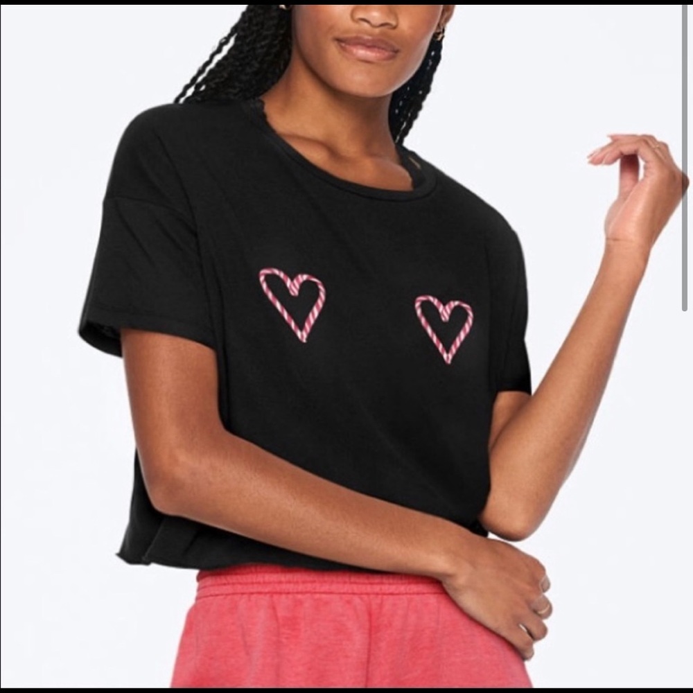 Small PINK Candy Cane Crop Top